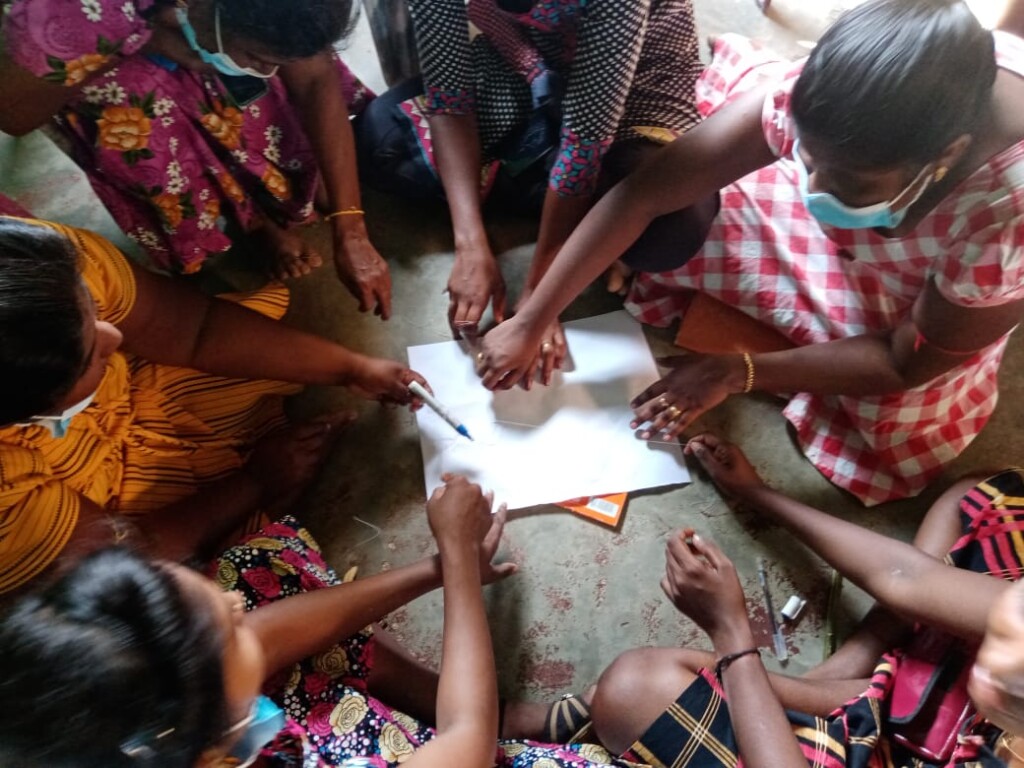 Adolescent girls in Sri Lanka participate in inclusive workshops. 